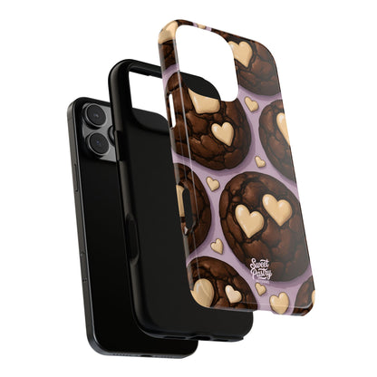 Double Chocolate & White hearts Phone Case – Dessert-Inspired Protective Case