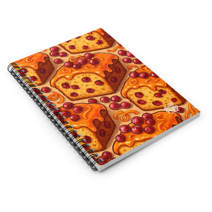 Cranberry Sweet Bread Spiral Notebook — Dessert-Inspired Spiral Notebook for Bakers | Sweet Pastry Notebooks