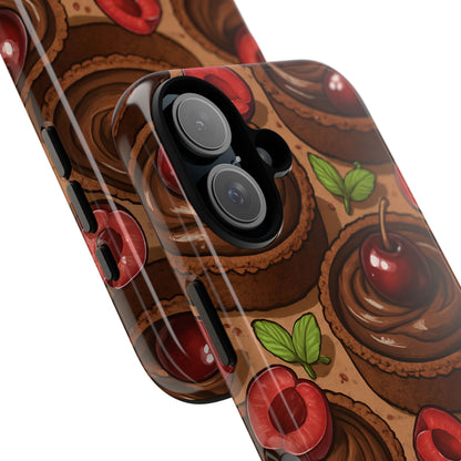 Cherry Chocolate Tart Phone Case – Dessert-Inspired Protective Case