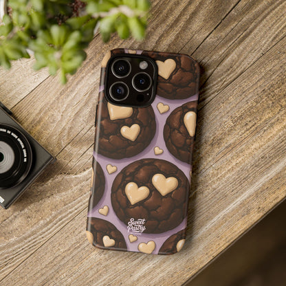 Double Chocolate & White hearts Phone Case – Dessert-Inspired Protective Case