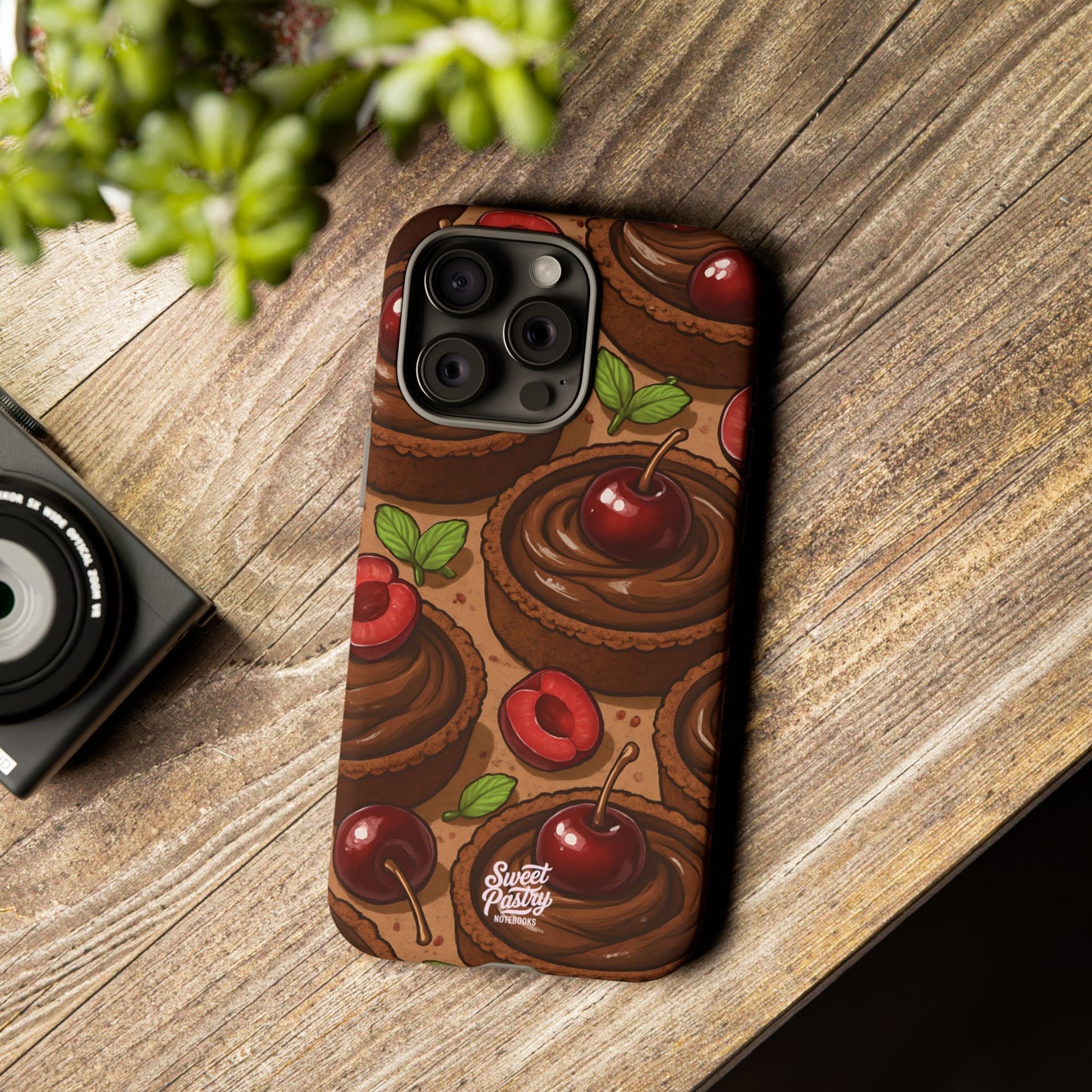 Cherry Chocolate Tart Phone Case – Dessert-Inspired Protective Case