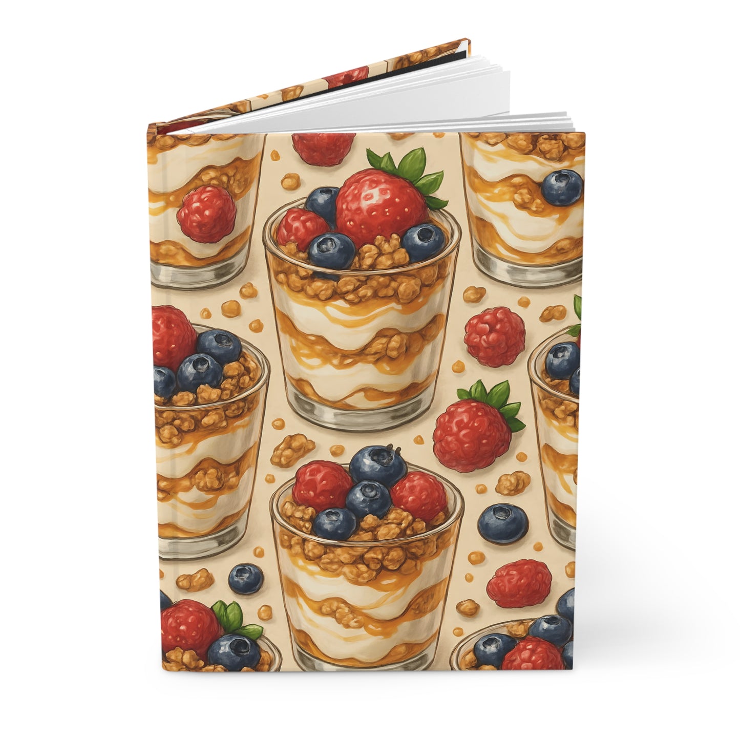 Fruit Parfait & Granola Notebook — Dessert-Inspired Hardcover Journal for Bakers | Sweet Pastry Notebooks