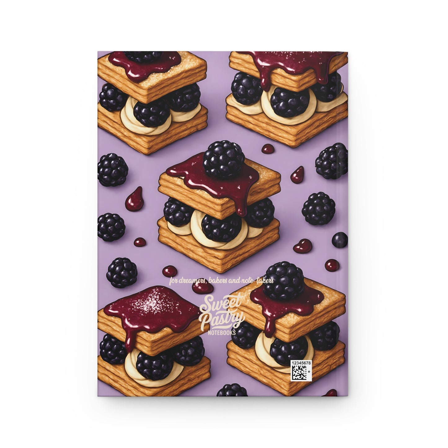 Blackberry Tart Delight Notebook — Dessert-Inspired Hardcover Journal for Bakers | Sweet Pastry Notebooks