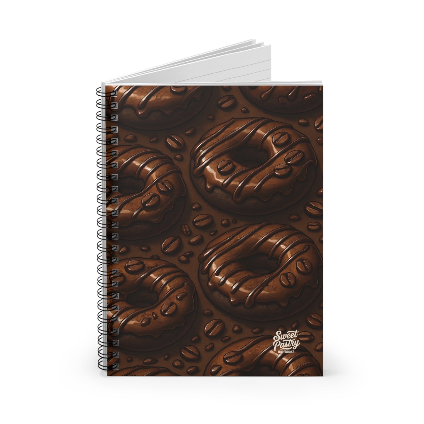 Chocolate Donuts Spiral Notebook — Dessert-Inspired Spiral Notebook for Bakers | Sweet Pastry Notebooks