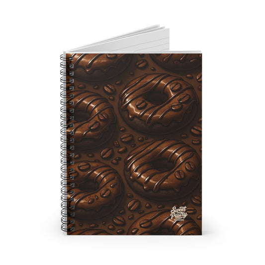 Chocolate Donuts Spiral Notebook — Dessert-Inspired Spiral Notebook for Bakers | Sweet Pastry Notebooks