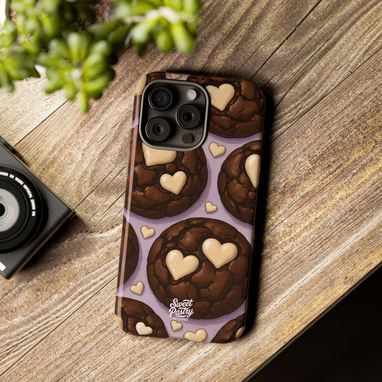 Double Chocolate & White hearts Phone Case – Dessert-Inspired Protective Case
