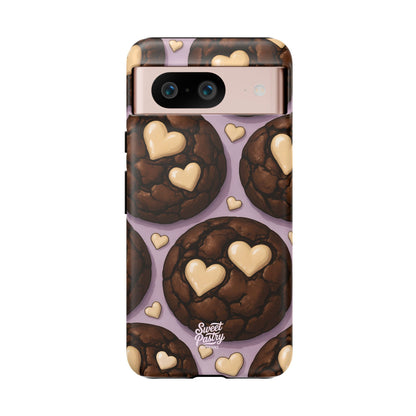 Double Chocolate & White hearts Phone Case – Dessert-Inspired Protective Case