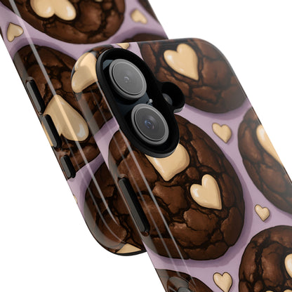 Double Chocolate & White hearts Phone Case – Dessert-Inspired Protective Case