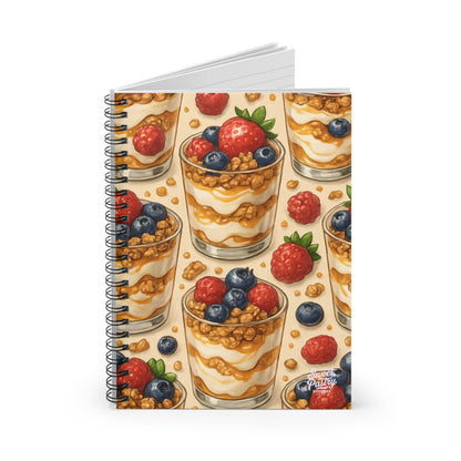 Fruit Parfait & Granola Spiral Notebook — Dessert-Inspired Spiral Notebook for Bakers | Sweet Pastry Notebooks