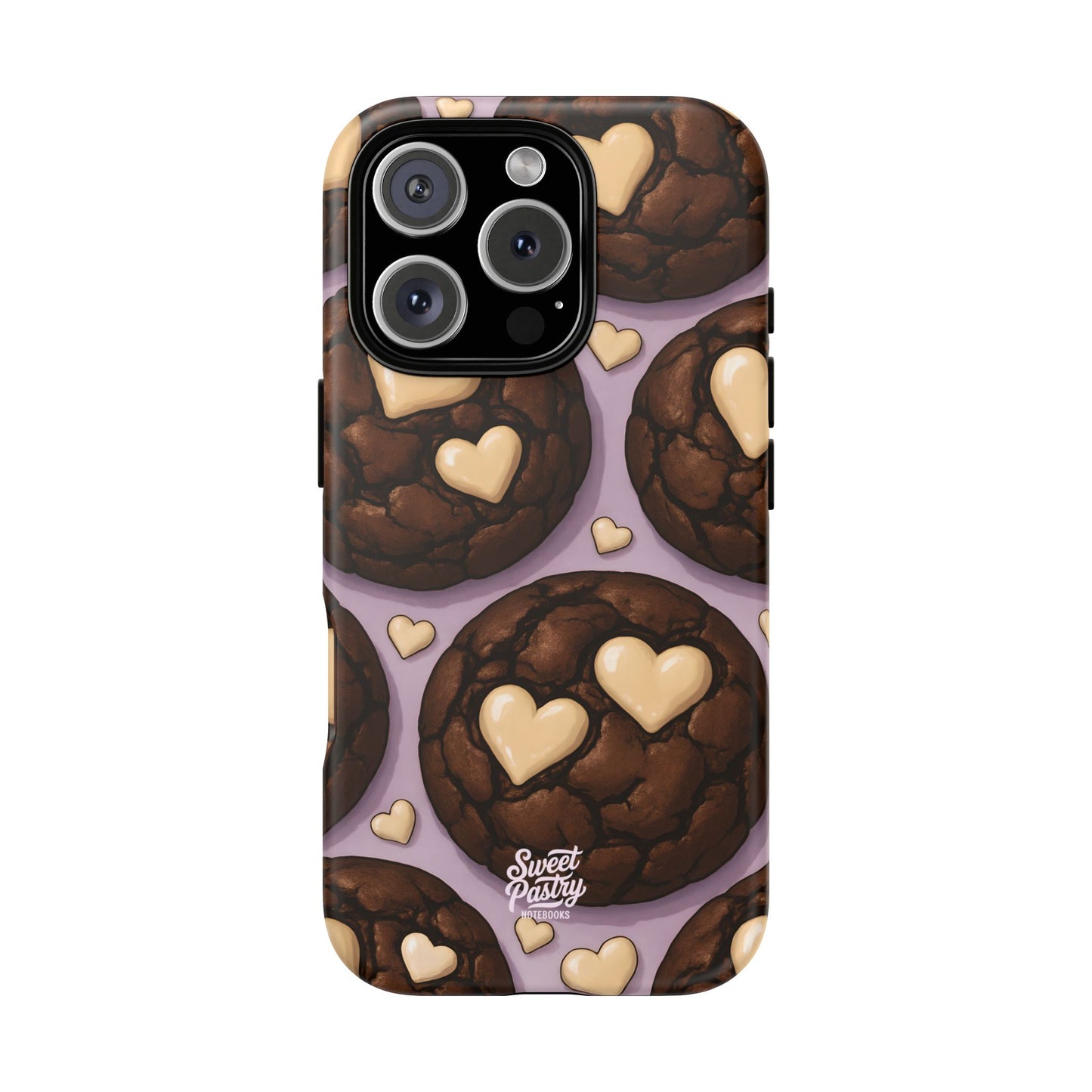 Double Chocolate & White hearts Phone Case – Dessert-Inspired Protective Case