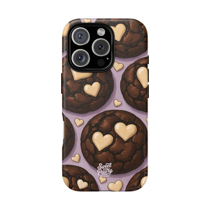 Double Chocolate & White hearts Phone Case – Dessert-Inspired Protective Case