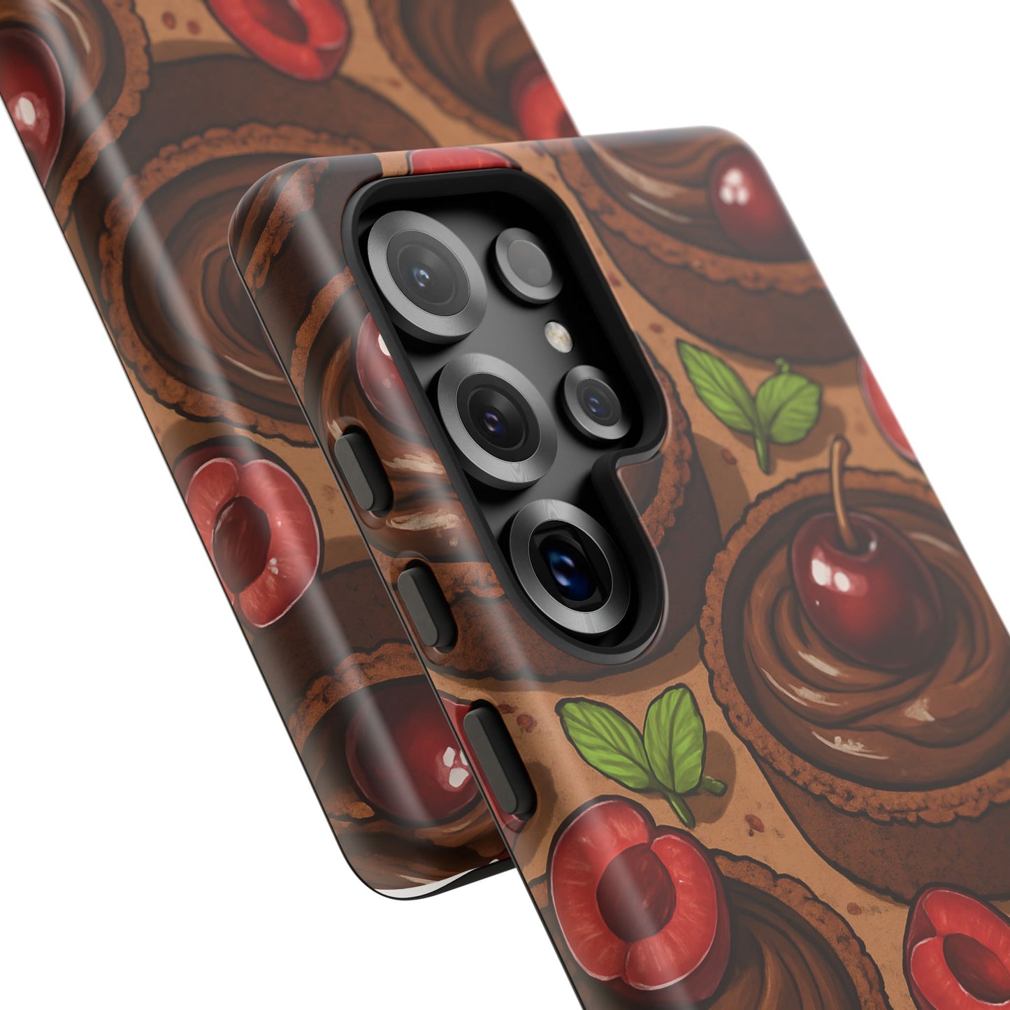 Cherry Chocolate Tart Phone Case – Dessert-Inspired Protective Case