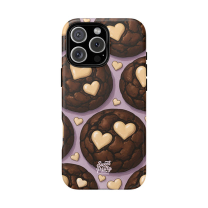 Double Chocolate & White hearts Phone Case – Dessert-Inspired Protective Case