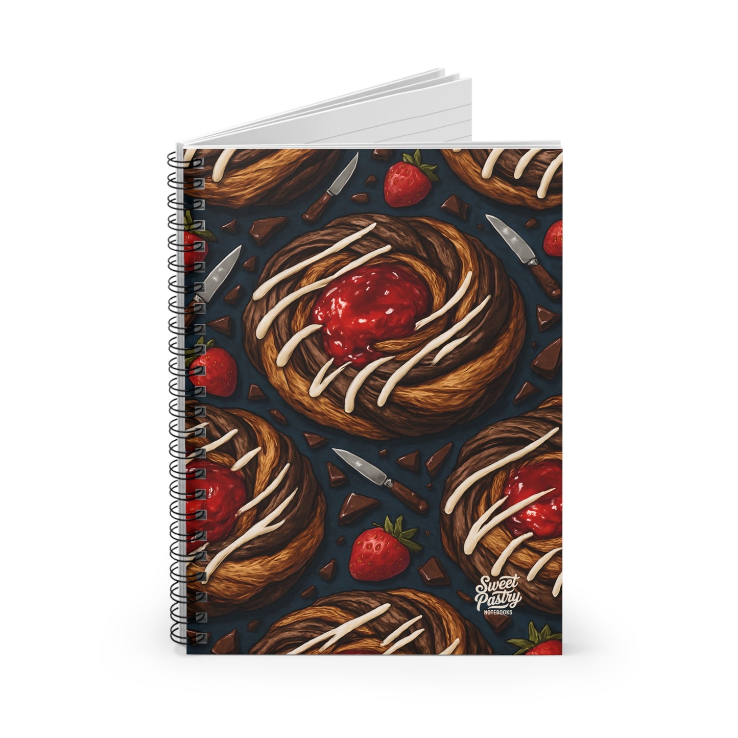 !LIMITED EDITION! Spooky Danish Spiral Notebook — Dessert-Inspired Spiral Notebook for Bakers | Sweet Pastry Notebooks
