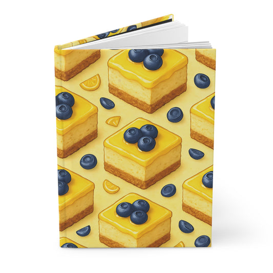 Lemon Blueberry Cheesecake Bites Notebook — Dessert-Inspired Hardcover Journal for Bakers | Sweet Pastry Notebooks