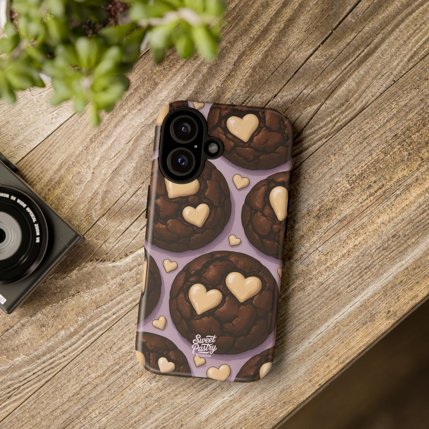 Double Chocolate & White hearts Phone Case – Dessert-Inspired Protective Case