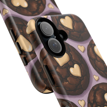 Double Chocolate & White hearts Phone Case – Dessert-Inspired Protective Case