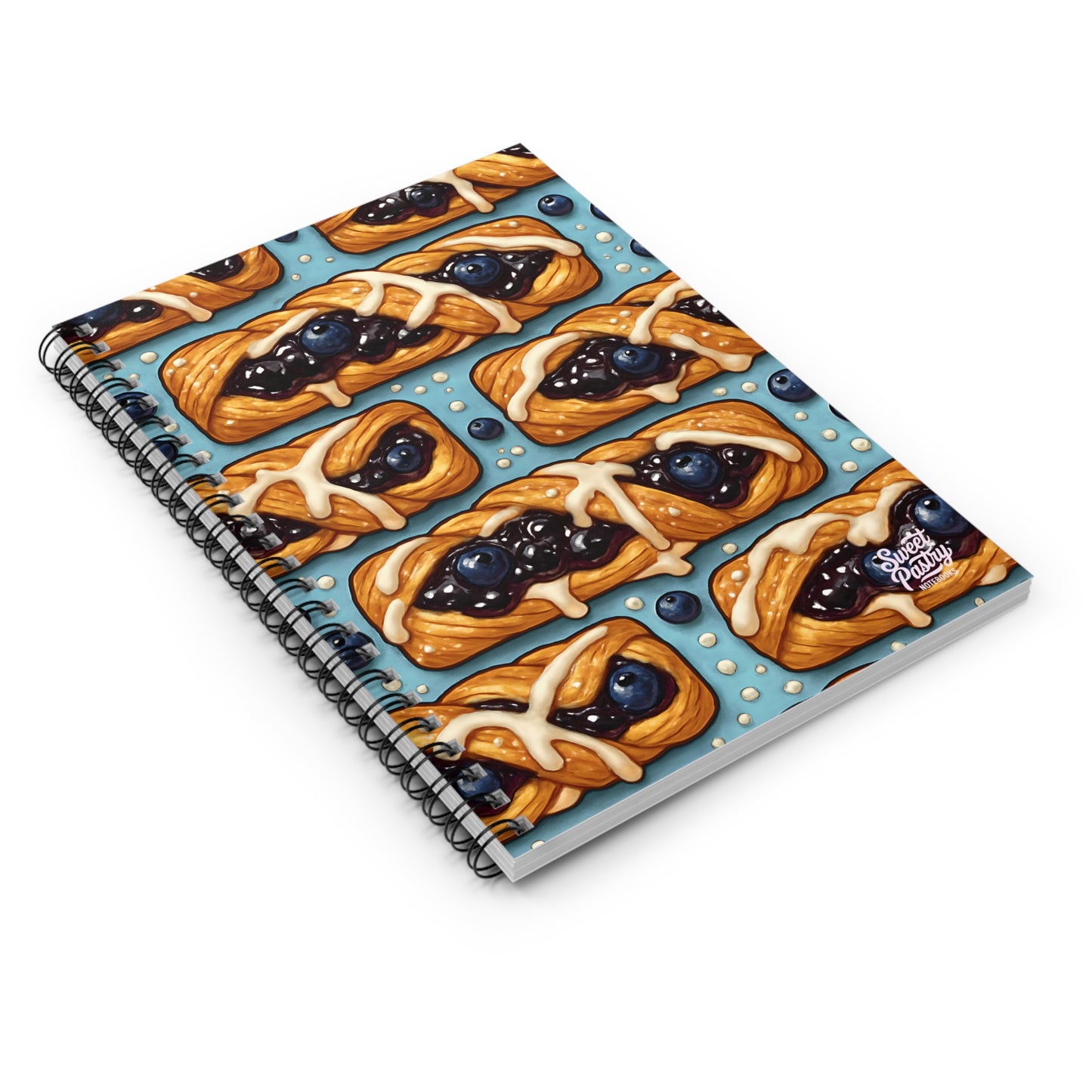 Blueberry Twist Pastry Spiral Notebook — Dessert-Inspired Spiral Notebook for Bakers | Sweet Pastry Notebooks