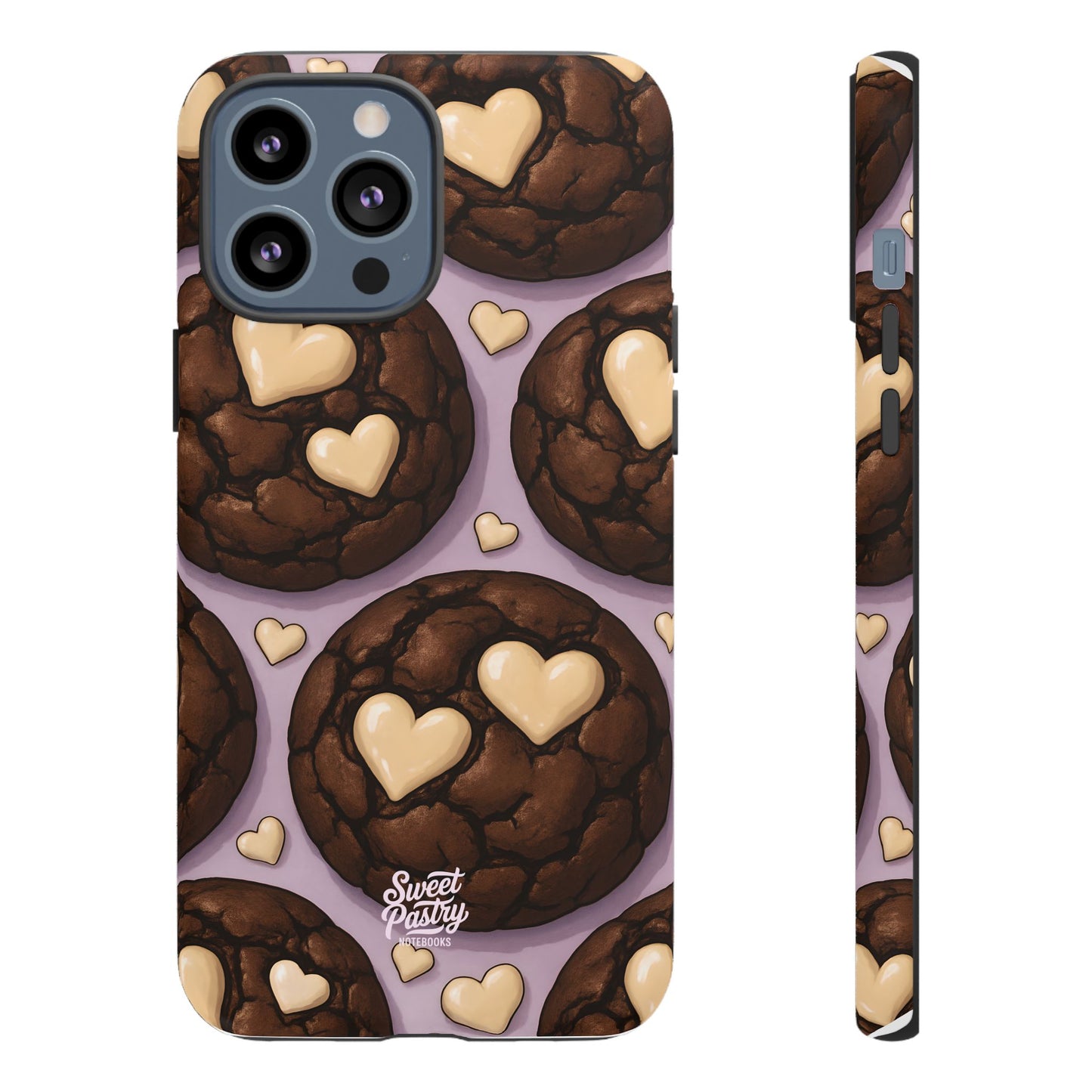Double Chocolate & White hearts Phone Case – Dessert-Inspired Protective Case
