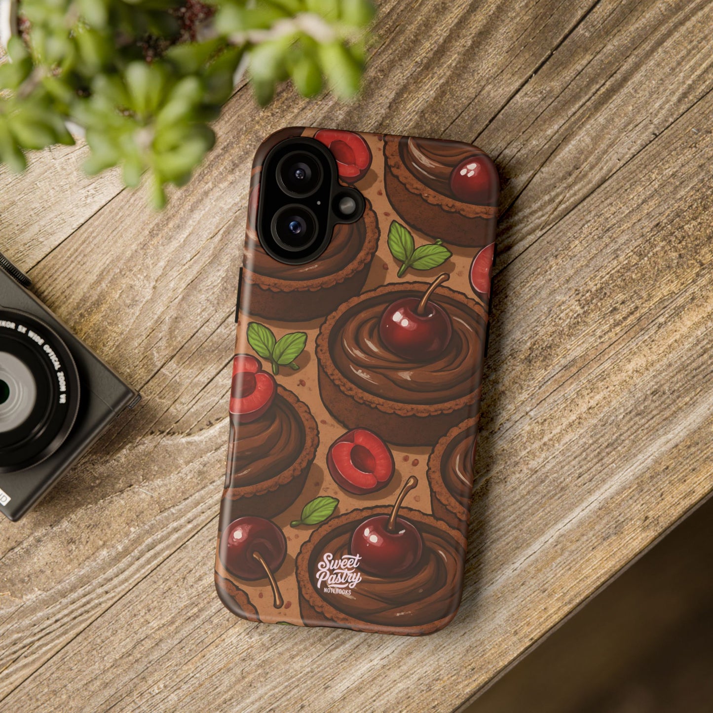 Cherry Chocolate Tart Phone Case – Dessert-Inspired Protective Case