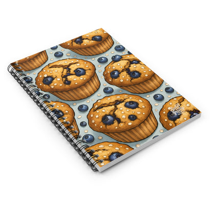 Blueberry Muffin Spiral Notebook — Dessert-Inspired Spiral Notebook for Bakers | Sweet Pastry Notebooks