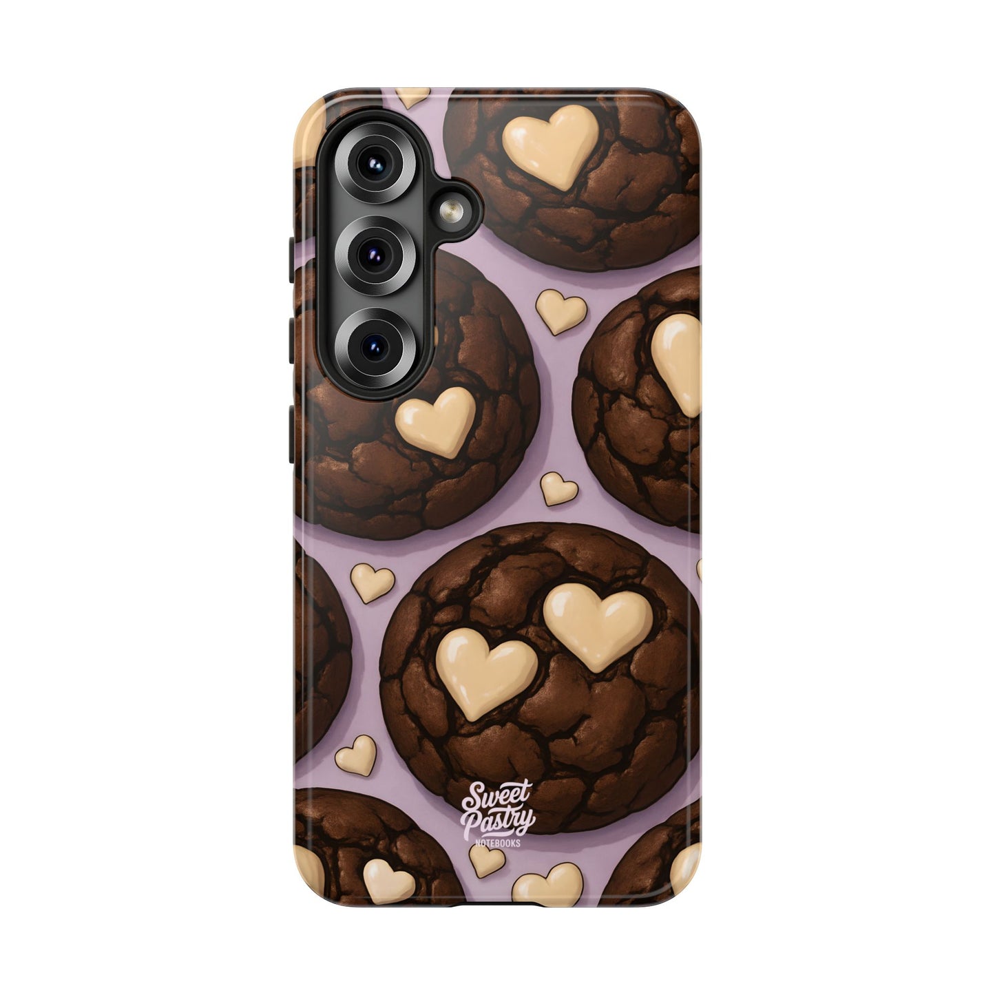 Double Chocolate & White hearts Phone Case – Dessert-Inspired Protective Case