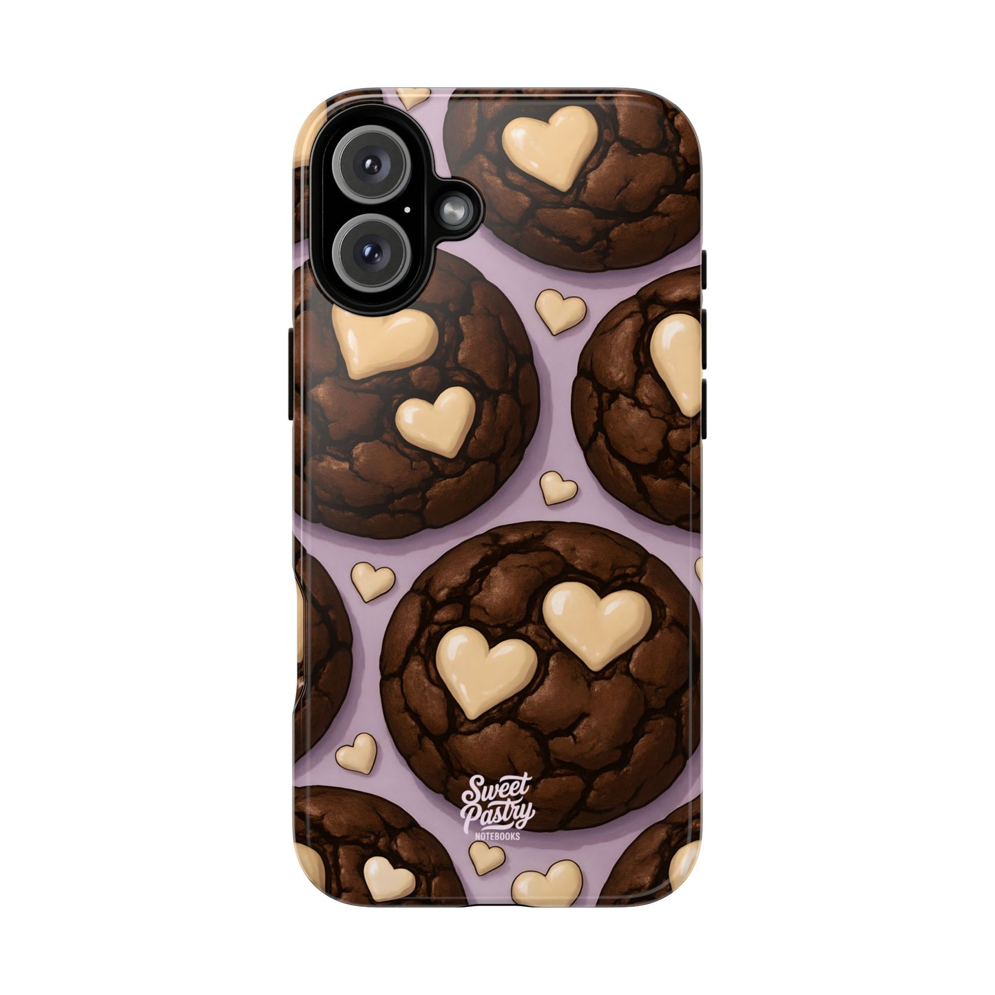 Double Chocolate & White hearts Phone Case – Dessert-Inspired Protective Case