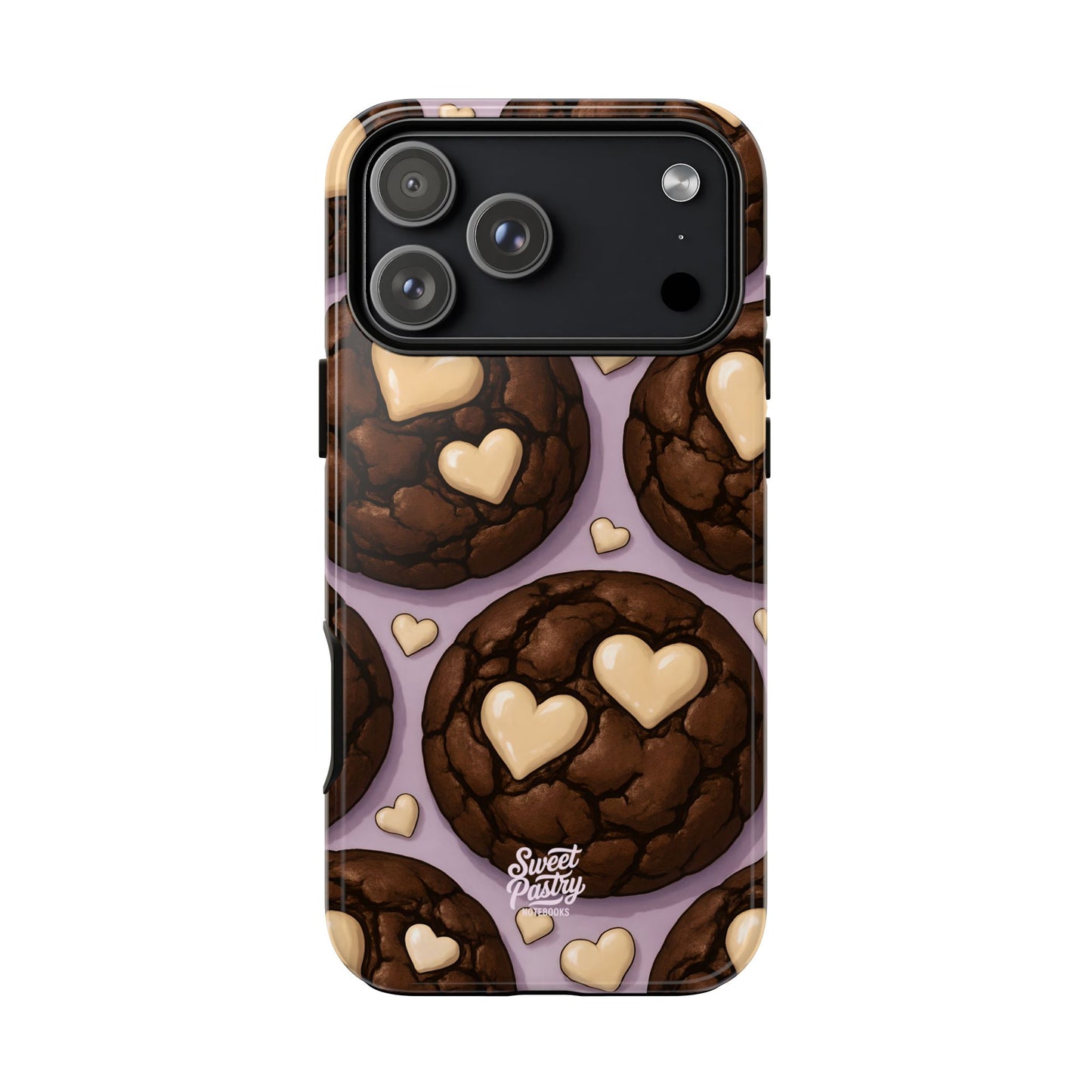 Double Chocolate & White hearts Phone Case – Dessert-Inspired Protective Case