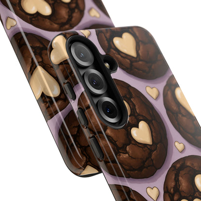 Double Chocolate & White hearts Phone Case – Dessert-Inspired Protective Case