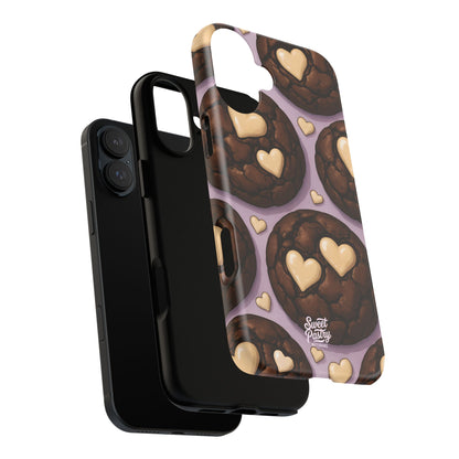 Double Chocolate & White hearts Phone Case – Dessert-Inspired Protective Case