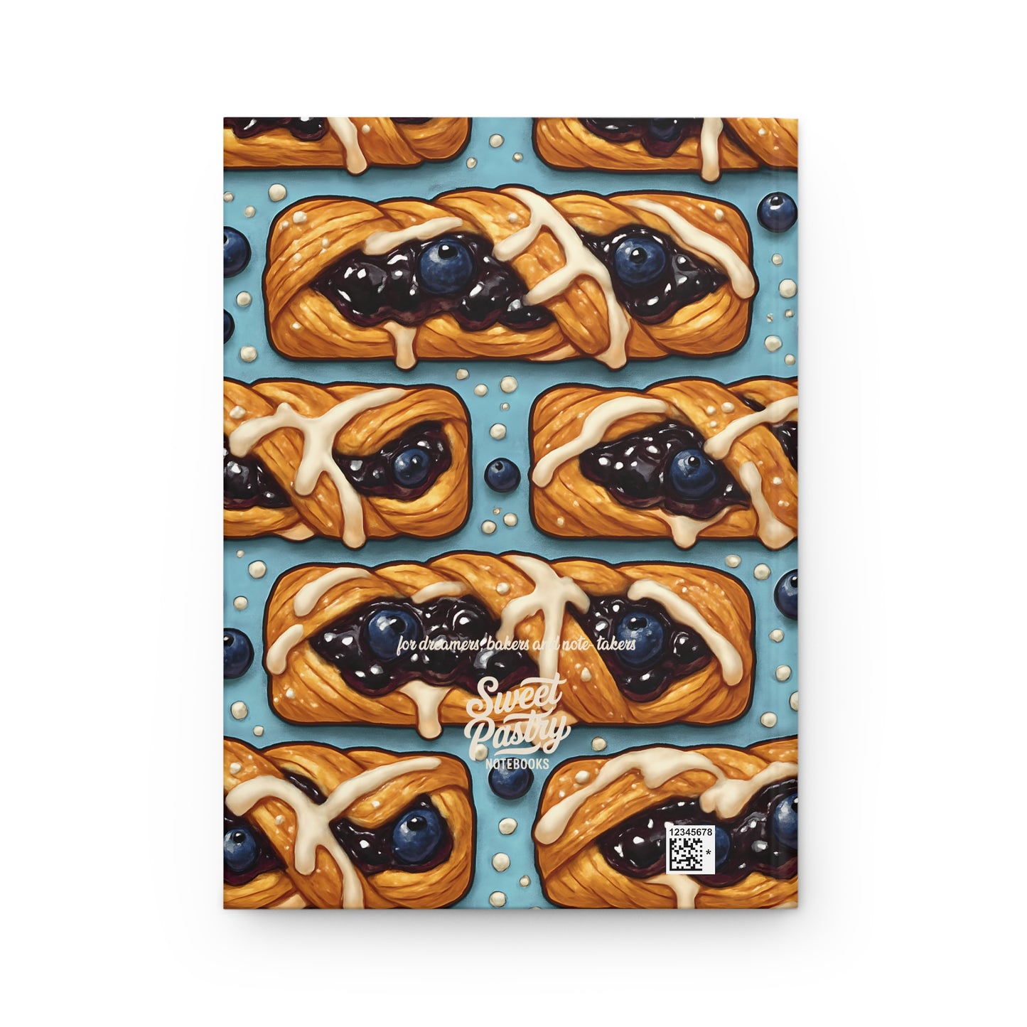 Blueberry Twist Pastry Notebook — Dessert-Inspired Hardcover Journal for Bakers | Sweet Pastry Notebooks